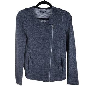 Tommy Hilfiger Athluxe Activewear Cotton Casual Blue Textured Zip-Up Jacket